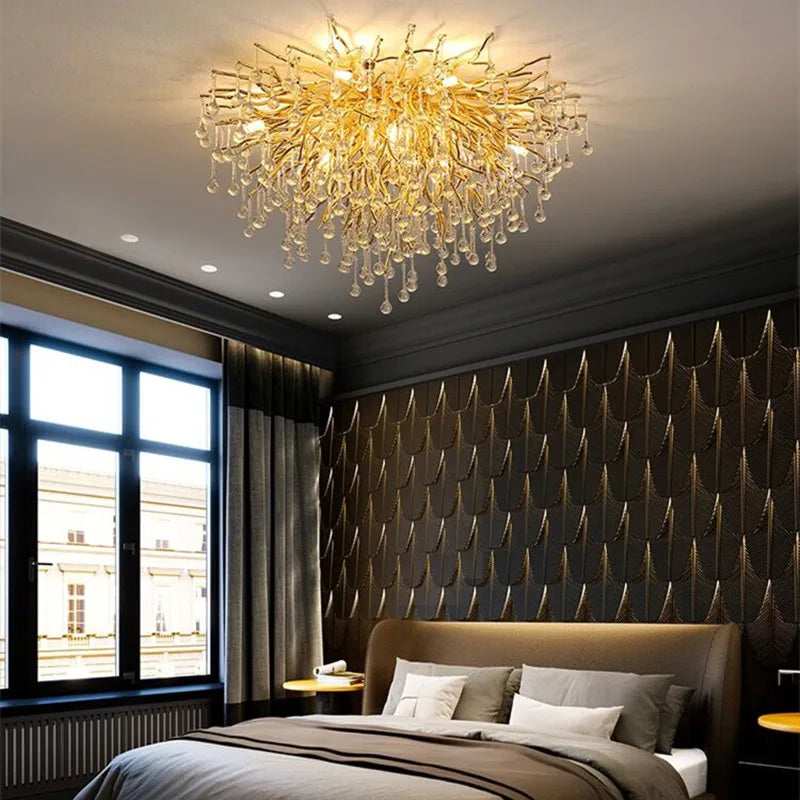Artpad Crystal Ceiling Chandelier Nordic Modern Gold Luxury Lighting Living Room Dining Room Ceiling Lamp Hotel LED Chandelier