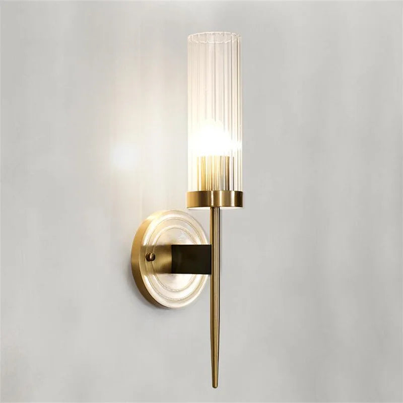 Wall Lamp Post-Modern Style Interior Lighting Fixtures Indoor Aisle Lamp Glass Bronze For Bedroom Living Meeting Room Restaurant