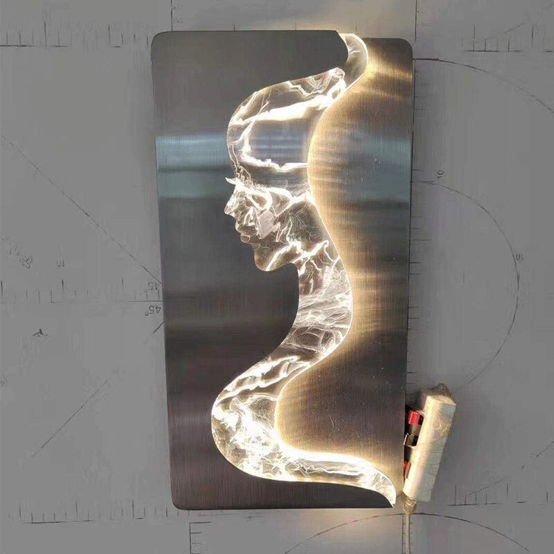 Abstract Girl Face Modeling Wall Lamp