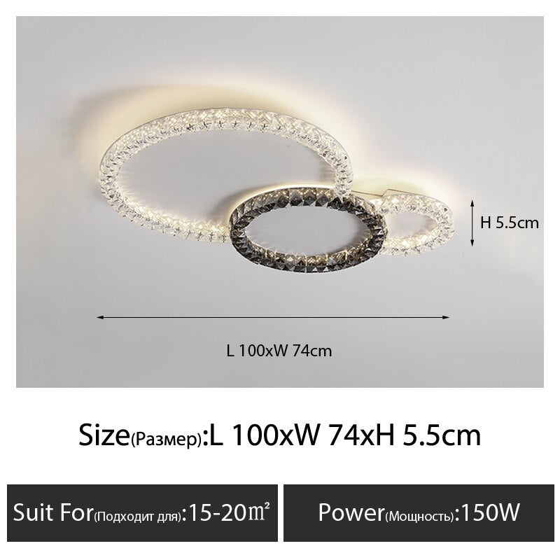 Crystal Shade Circle Ceiling Light