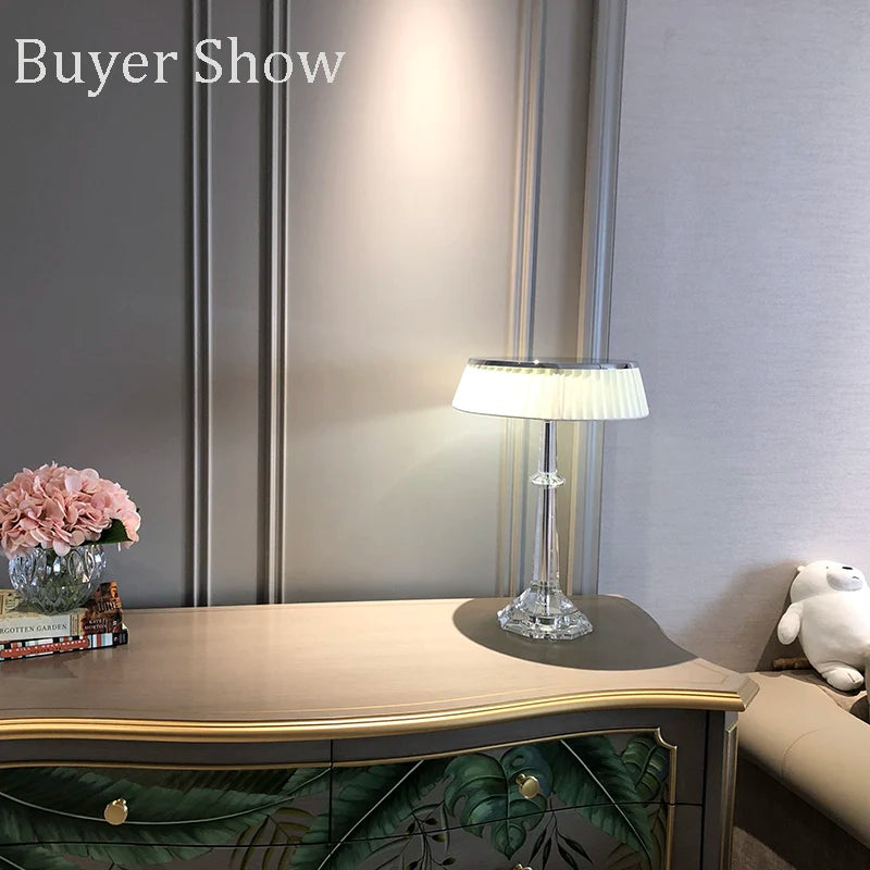 Modern Table Lamp Crystal Desk Lamp Nordic Standing Lamps Living Room Luminaria Lamps deco salon W30CM H42CM