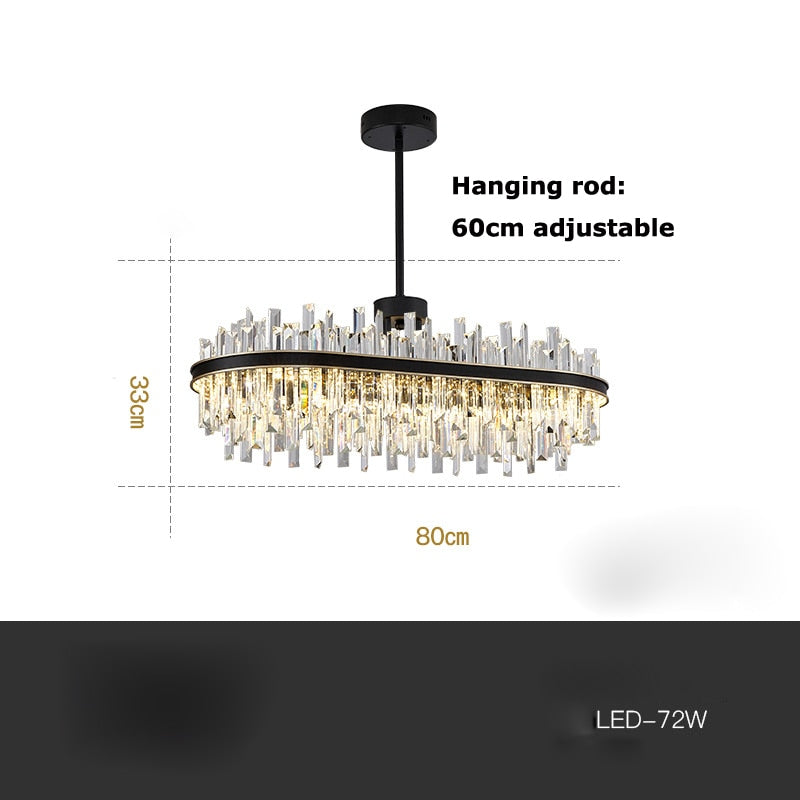 Gold Crystal Hanging Lamps Chandelier