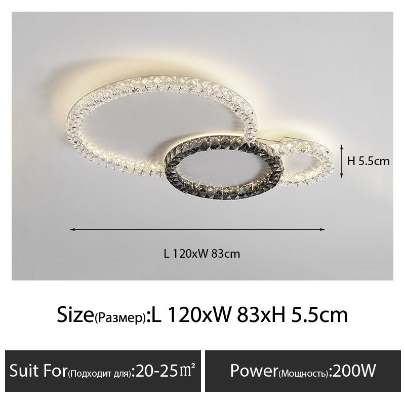 Crystal Shade Circle Ceiling Light