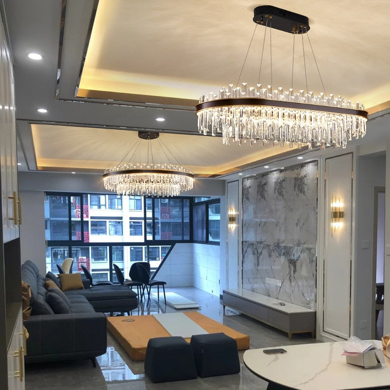 Gold Crystal Hanging Lamps Chandelier