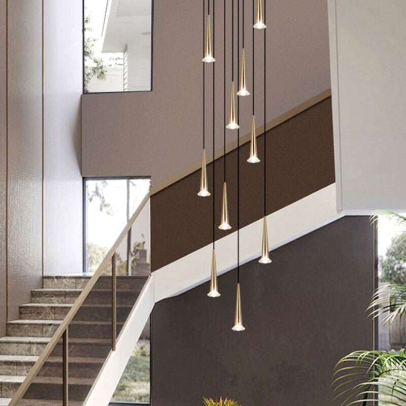 Modern Crystal LED Staircase Chandelier
