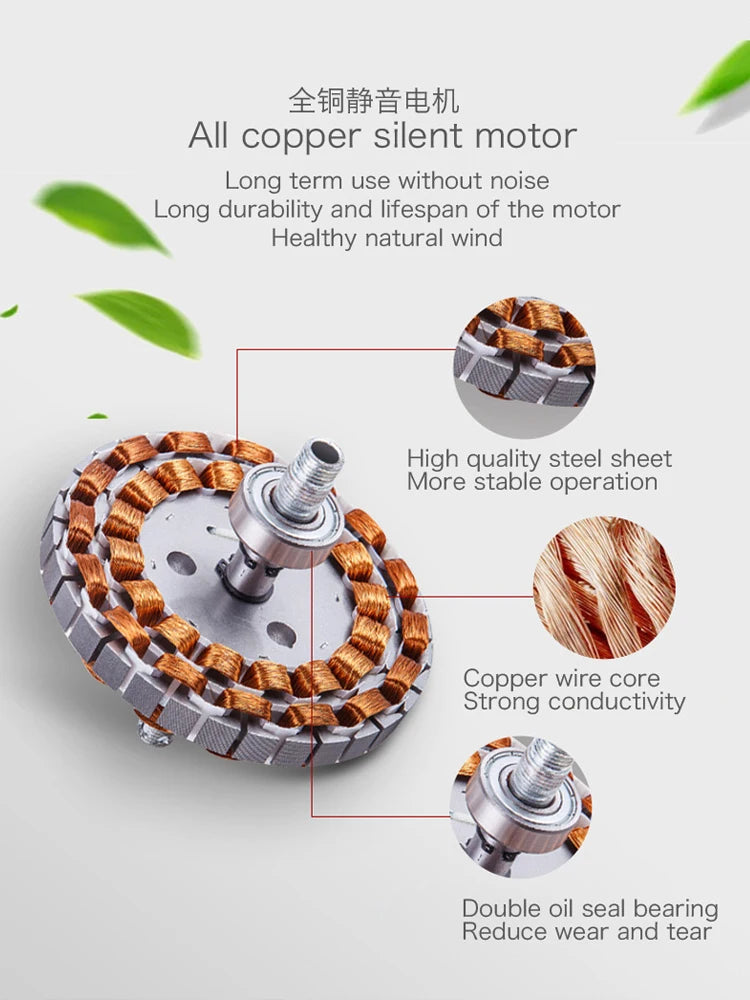 LED Fan Light Strong wind Retro Restaurant Living Room Household Variable Frequency Fan Ceiling Light Integrated Fan Light