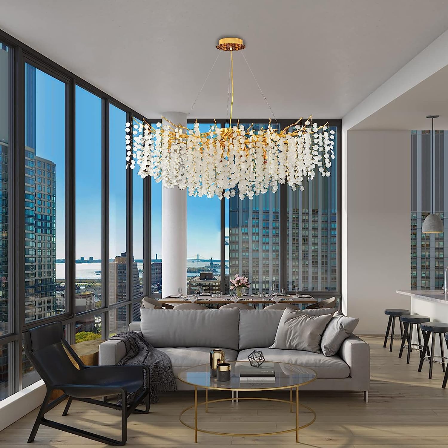 Kitchen Island Tree Branch Chandeliers