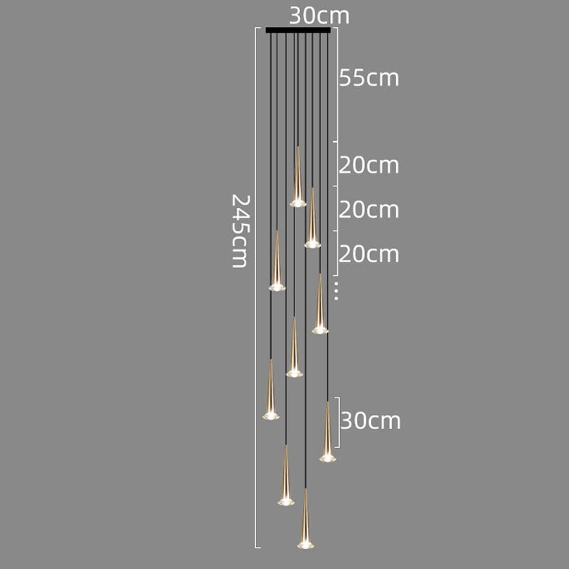 Modern Crystal LED Staircase Chandelier