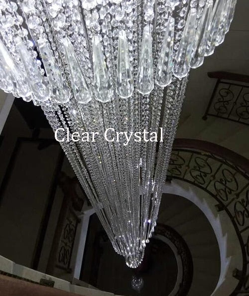 Duplex Building Stair Crystal Chandelier