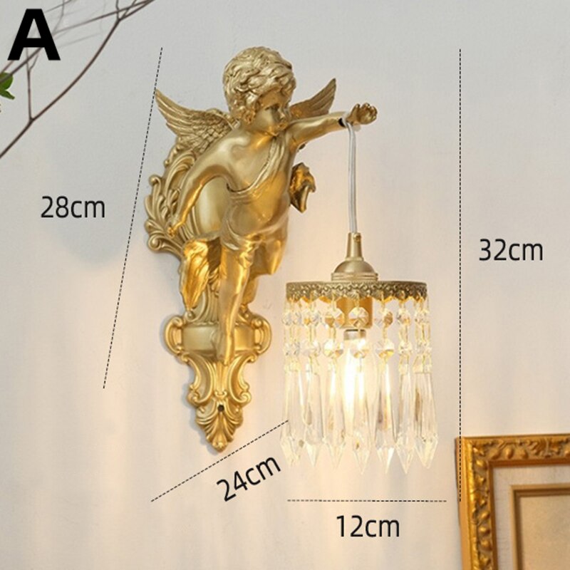 Angel Gold Crystal Wall Light
