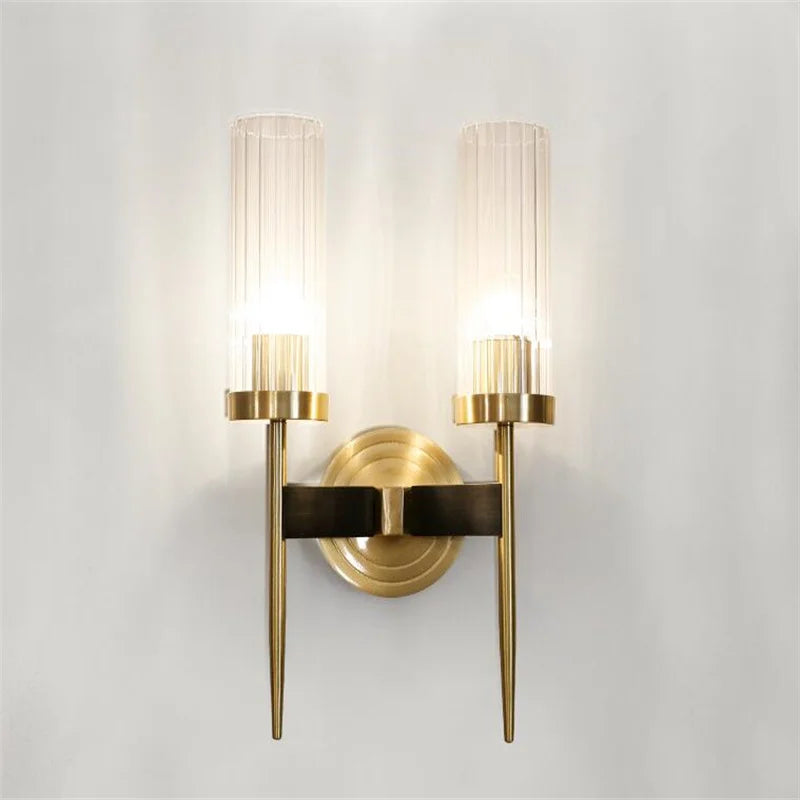 Wall Lamp Post-Modern Style Interior Lighting Fixtures Indoor Aisle Lamp Glass Bronze For Bedroom Living Meeting Room Restaurant
