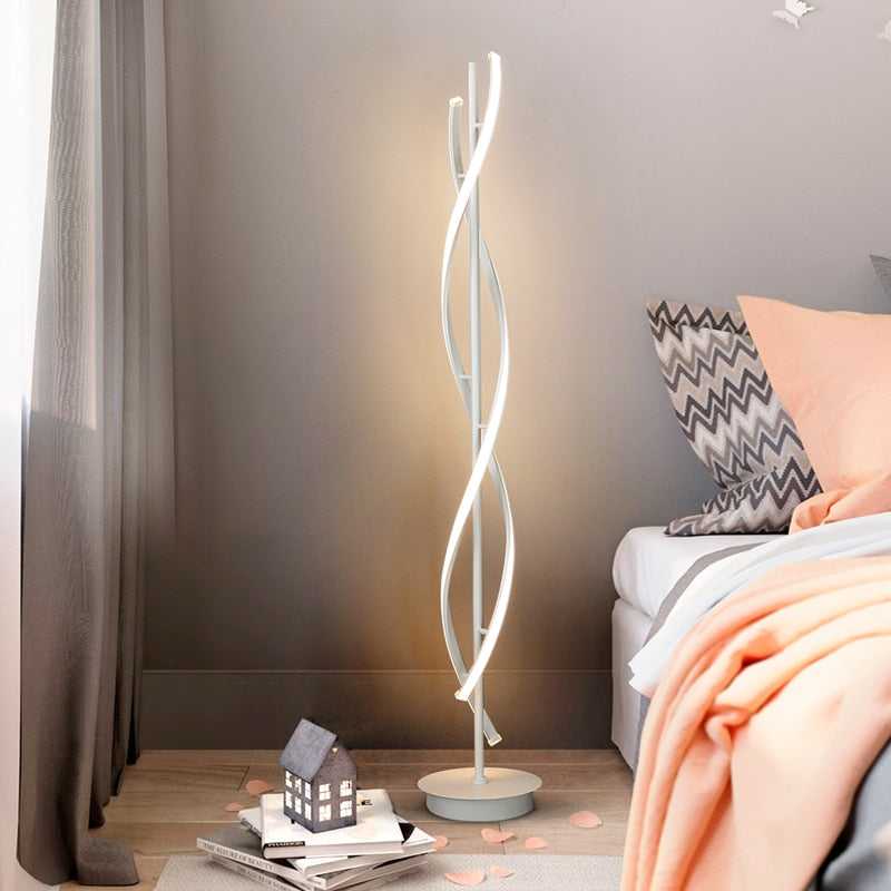 Modern Spiral Metal Led Floor Lamp