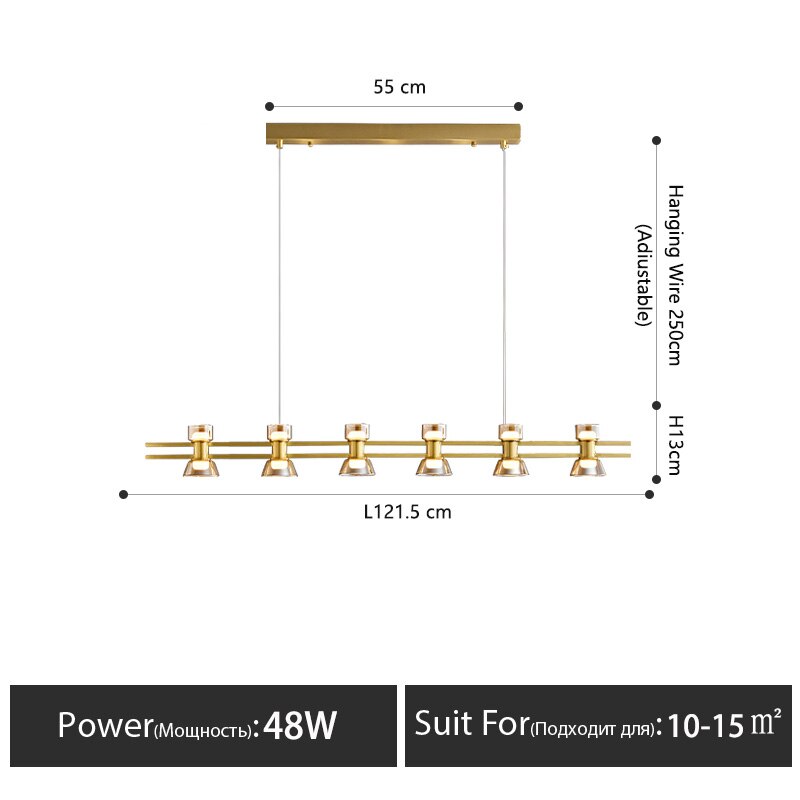 LED strip luxury bar Dining room chandelier