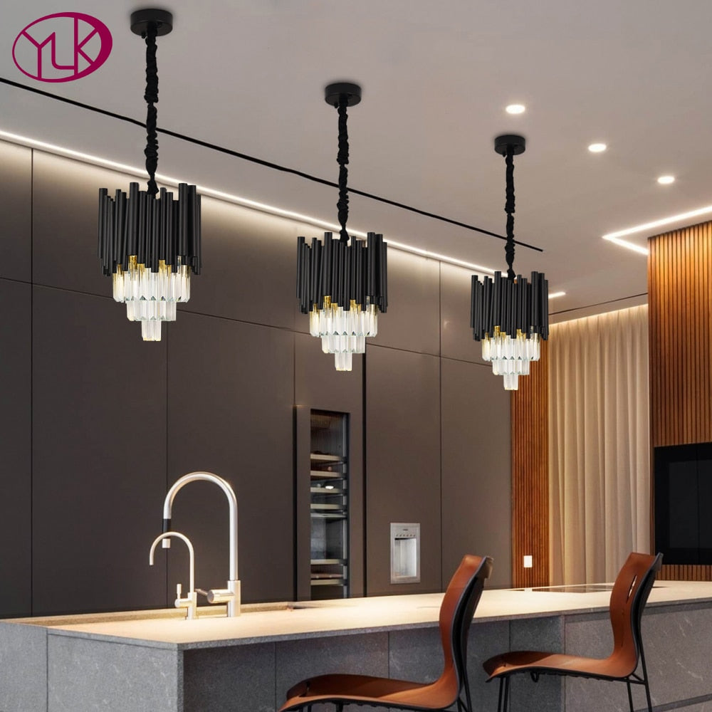 modern black crystal chandelier for dining room