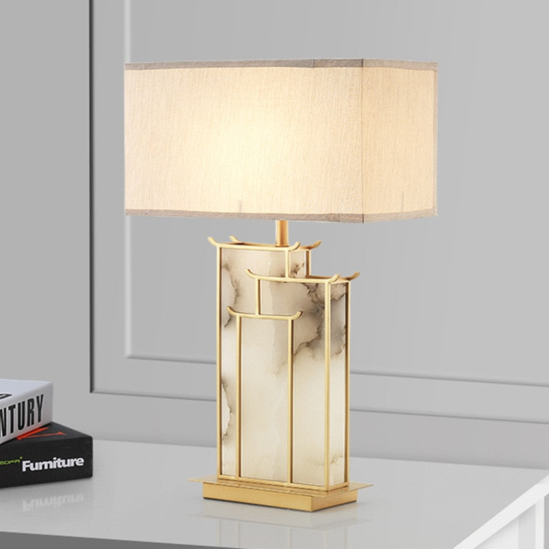 Marble Fabric Table Lamp