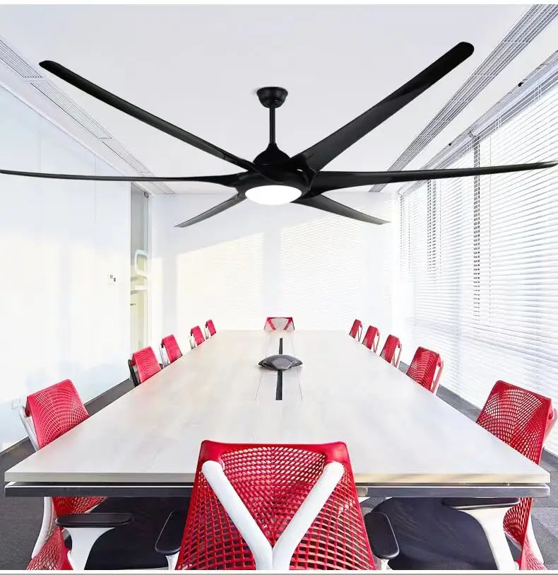 100 Inch Large Ceiling Fan Lamp Nordic Retro Restaurant Fan Lamp 110V 220V Blades Can Reverse Big Wind Silent DC Ceiling Fan