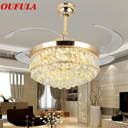 OULALA Modern Ceiling Fan Lights Lamps Remote Control  Invisible Fan Blade For Dining Room Bedroom Restaurant