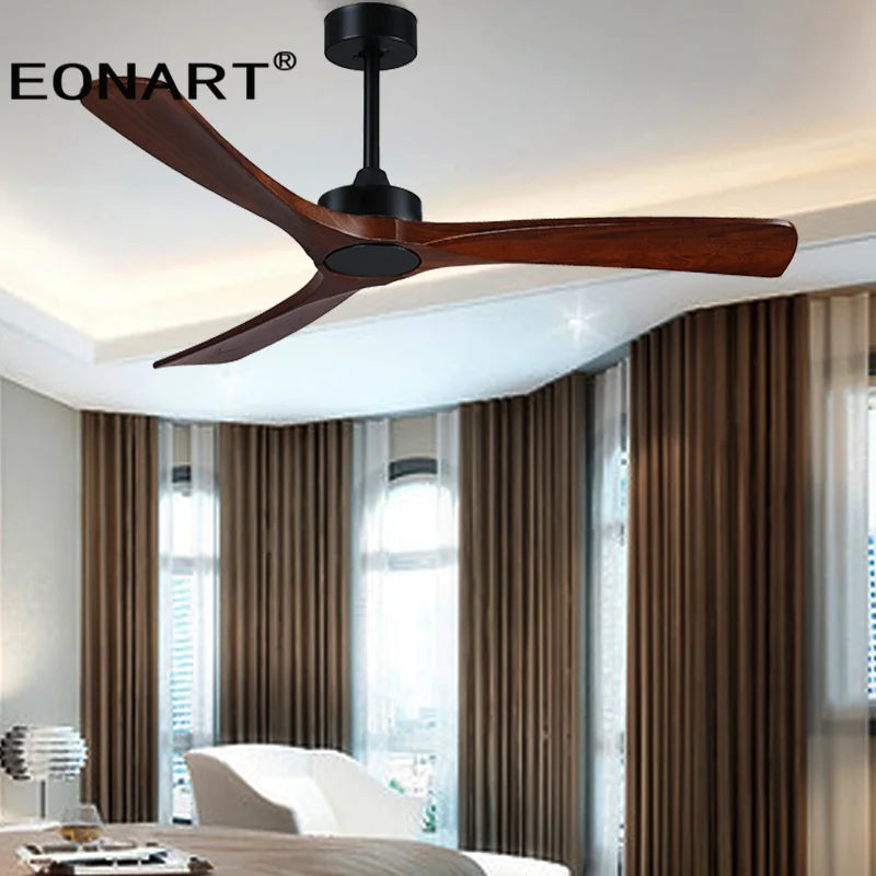 36 Inch Modern Wood Dc Ceiling Fan With Remote Control Simple Fan Home Bedroom Solid Wood Fashion Decorate Ceiling Fans Lights