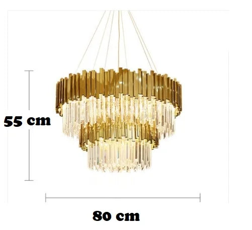 Modern luxury Round Crystal pendant lamp For Living Room Luxury Gold Round Chain Chandeliers Lighting LED Crystal Lamp Lighting