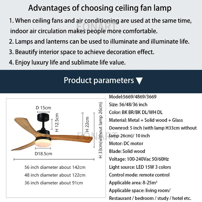 36 Inch Modern Wood Dc Ceiling Fan With Remote Control Simple Fan Home Bedroom Solid Wood Fashion Decorate Ceiling Fans Lights