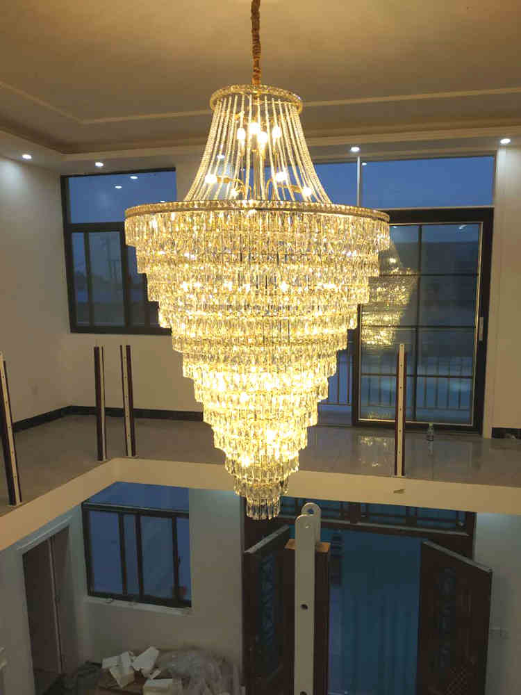 Duplex Floor Luxury Crystal big Chandelier