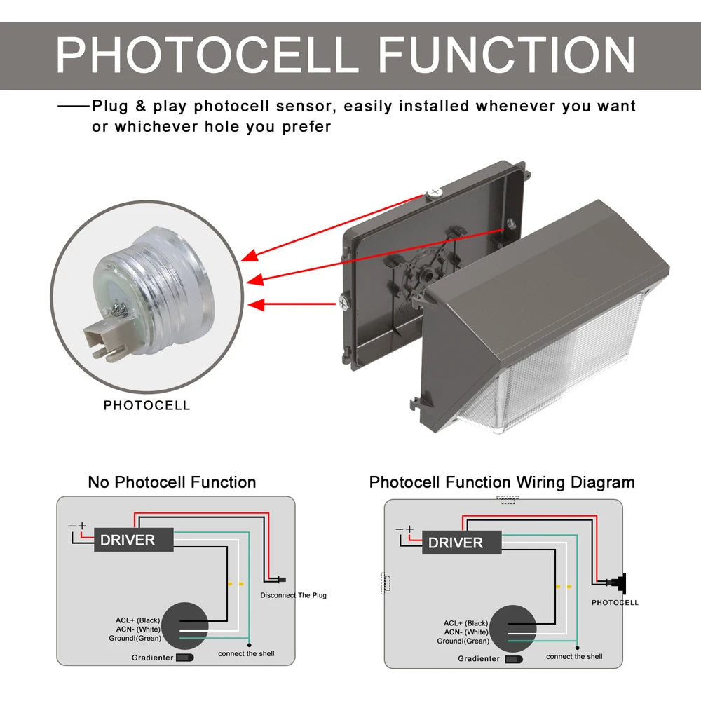 4Pcs/lot 120W Led Wall Pack Light Dusk to Dawn Photocell Sensor Outdoor Security Light Commercial Industrial Porch Light 5000K