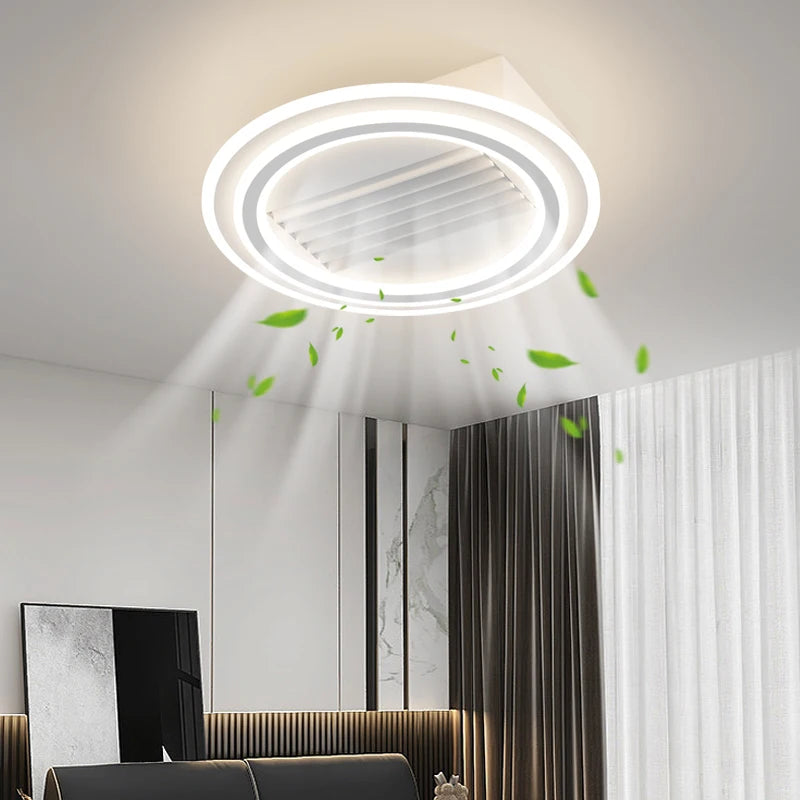 Bladeless Ceiling Fan With Lights Remote Control Modern Fan Lighting For Living Room Bedroom Led Ceiling Fan