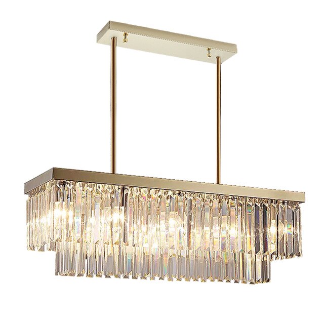 Rectangle Chrome Gold Chandelier for Dining Room