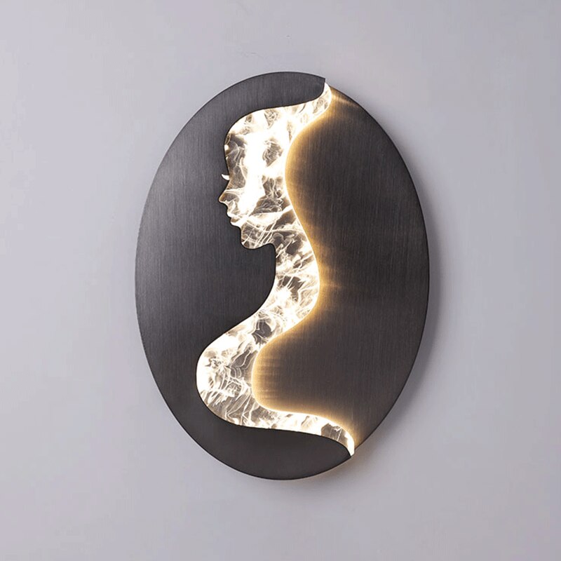 Abstract Girl Face Modeling Wall Lamp