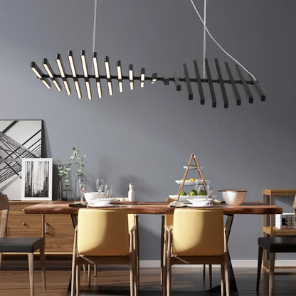 Modern Creative Led Fishbone Chandelier Living Room, Kitchen Lighting Chandelier Dining Room, Meeting Room Decoration Chandelier