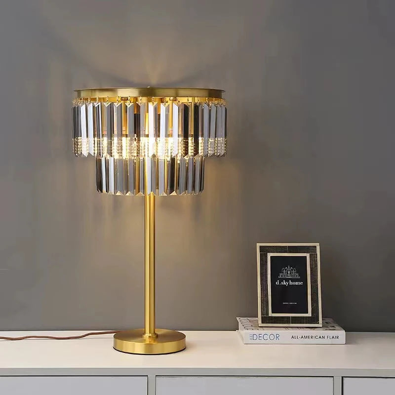 modern luxury bedside lamp decoration hotel living room contemporary crystal table lamp