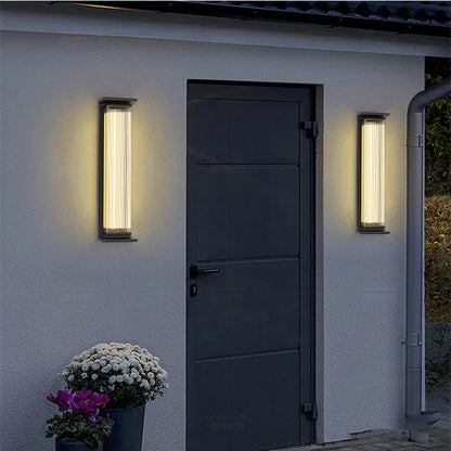 Outdoor Waterproof LED Wall Lamp 85~265V Simple Villa Door Strip Indoor Light Luxury Yard Door Garden Stainless Steel Wall Light