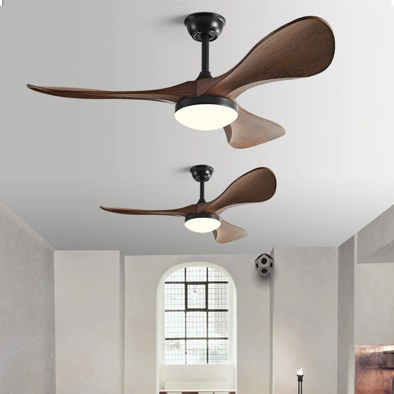 52Inch Modern LED Ceiling Fan Light Strong Winds Restaurant Living Room Household Electric Fan Mute With Lamp Ceiling Fan 220V