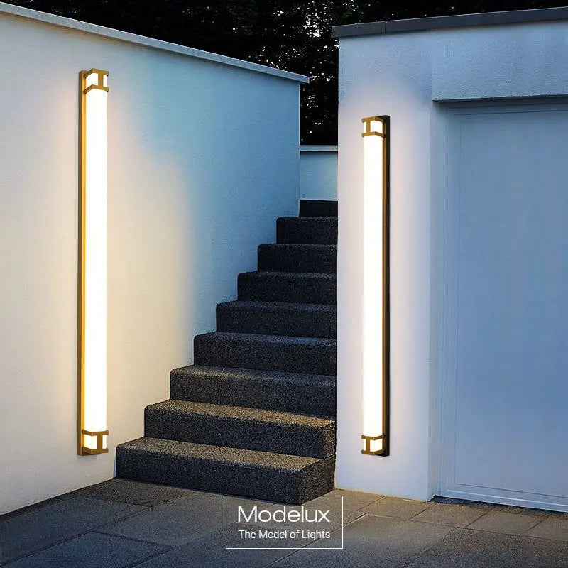 LED Outdoor Waterproof Wall Light Super Bright Rain Proof Villa Lighting Minimalist Strip Light Outdoor Wall Courtyard Light