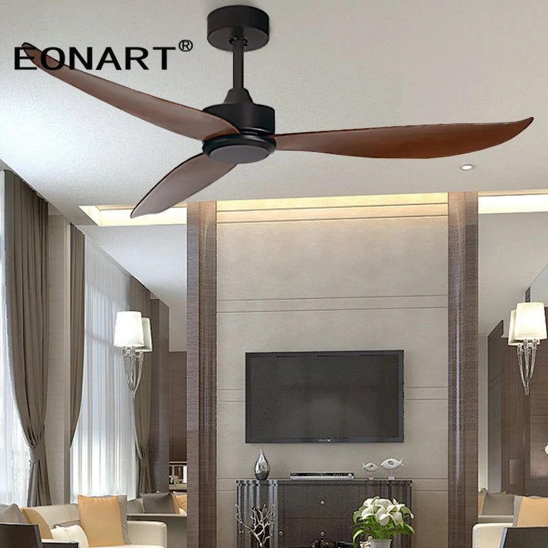 46 Inch fashion plastic blade ceiling fans without lamps decoration living room ceiling fan with remote control ventilador techo
