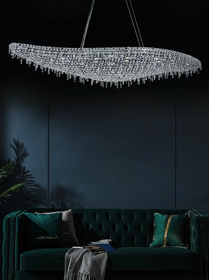 Modern crystal chandeliers in the living room, villa hall lights, luxurious crystal chandeliers, high-end Italian ceiling chande