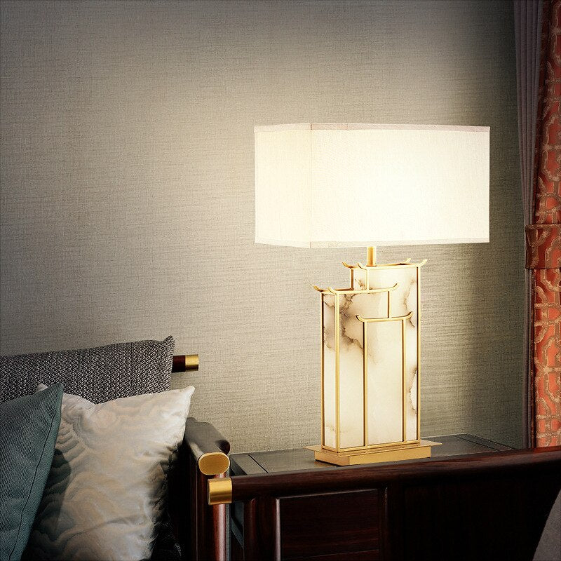 Marble Fabric Table Lamp