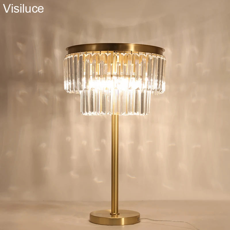 modern luxury bedside lamp decoration hotel living room contemporary crystal table lamp