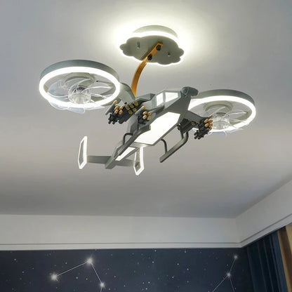 Kids plane Chandelier Ceiling fan without blades bedroom Ceiling fan lamp Ceiling fans with lights decorative led Ceiling lamps