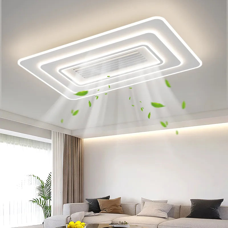 Bladeless Ceiling Fan With Lights Remote Control Modern Fan Lighting For Living Room Bedroom Led Ceiling Fan