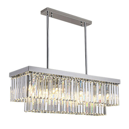 Rectangle Chrome Gold Chandelier for Dining Room