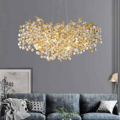 Artpad Modern Suspension Crystals Hanging Lamps for Ceiling Living room Chandelier Light Fixture Pendant Lamp Home Decoration