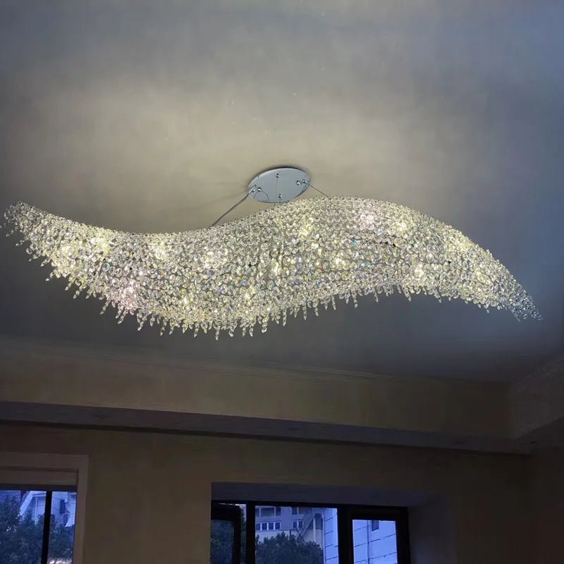 Modern crystal chandeliers in the living room, villa hall lights, luxurious crystal chandeliers, high-end Italian ceiling chande