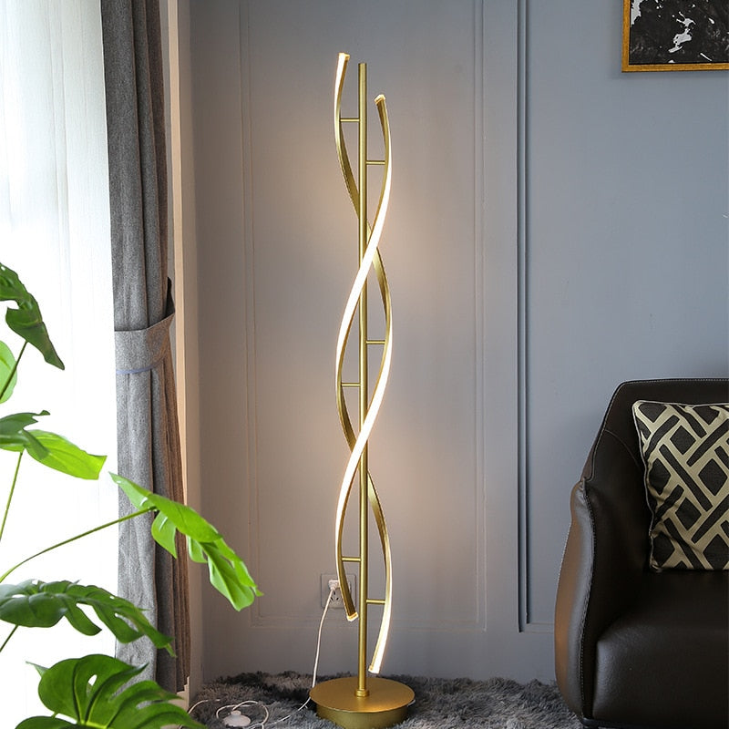 Modern Spiral Metal Led Floor Lamp