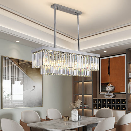 Rectangle Chrome Gold Chandelier for Dining Room