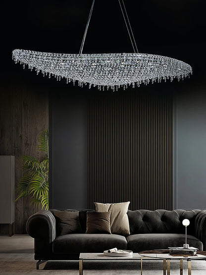 Modern crystal chandeliers in the living room, villa hall lights, luxurious crystal chandeliers, high-end Italian ceiling chande