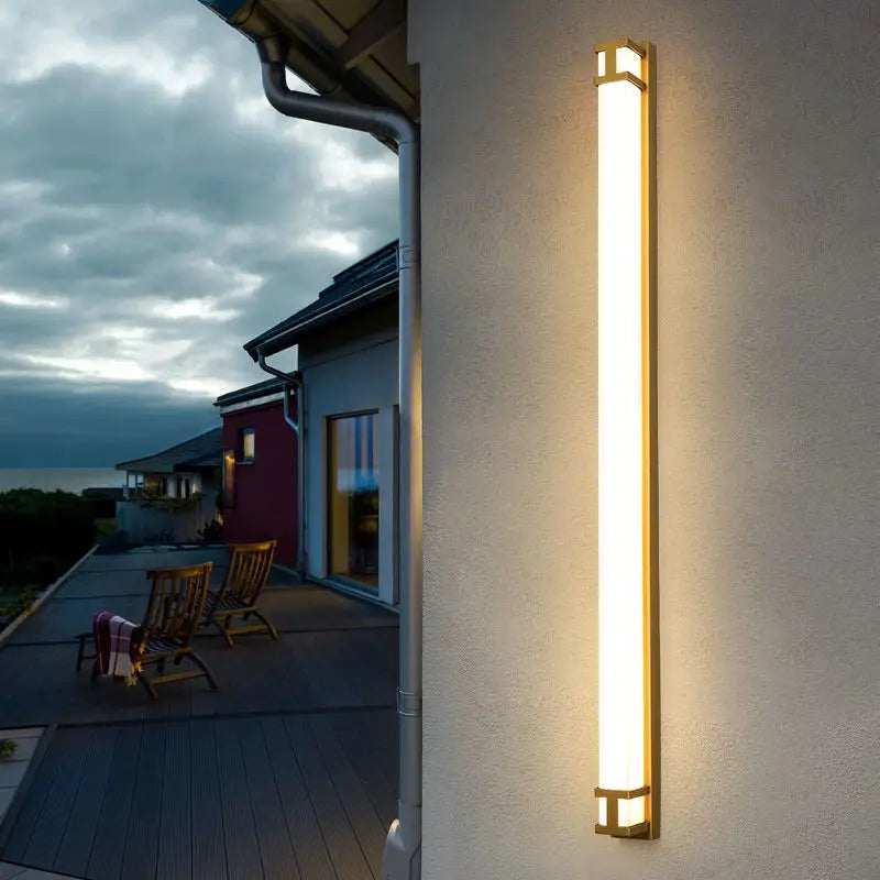 LED Outdoor Waterproof Wall Light Super Bright Rain Proof Villa Lighting Minimalist Strip Light Outdoor Wall Courtyard Light