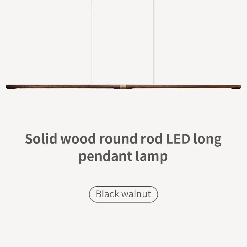 2.2m Long Wood Pendant Lights Bar Oval Led Strip Ceiling Lamp Simpl Dimmer Office Kitchen Accesories Living Room Hanging Fixture