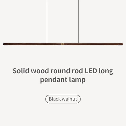 2.2m Long Wood Pendant Lights Bar Oval Led Strip Ceiling Lamp Simpl Dimmer Office Kitchen Accesories Living Room Hanging Fixture