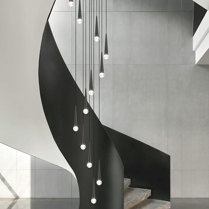 Modern Crystal LED Staircase Chandelier